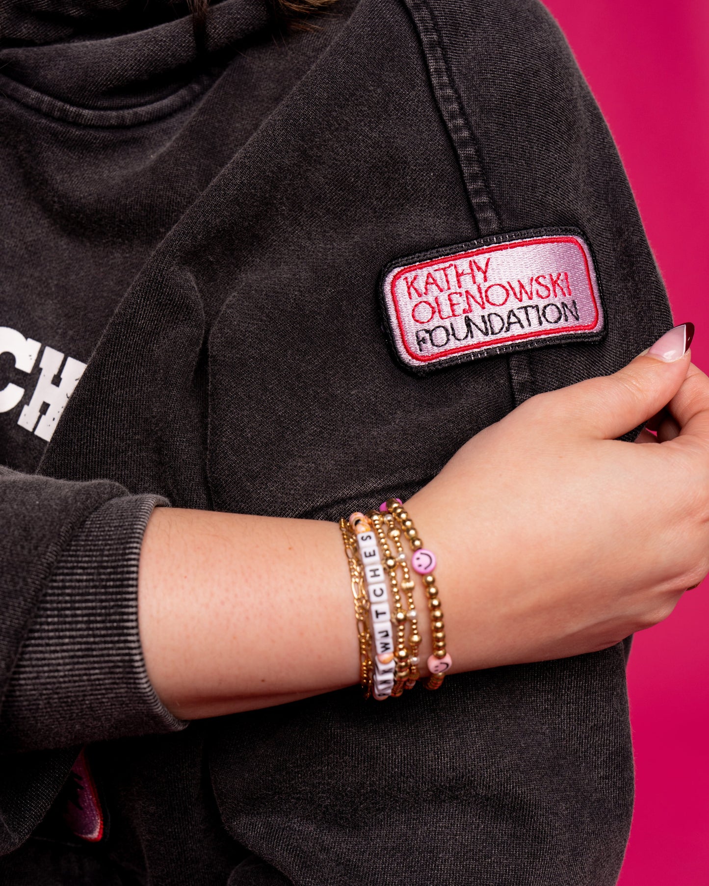 Patchwork Pink Witches Hoodie