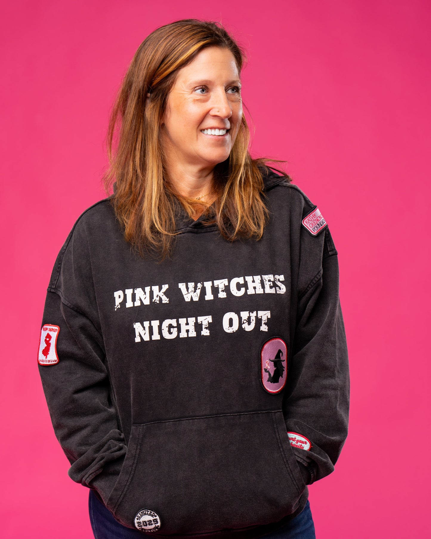 Patchwork Pink Witches Hoodie