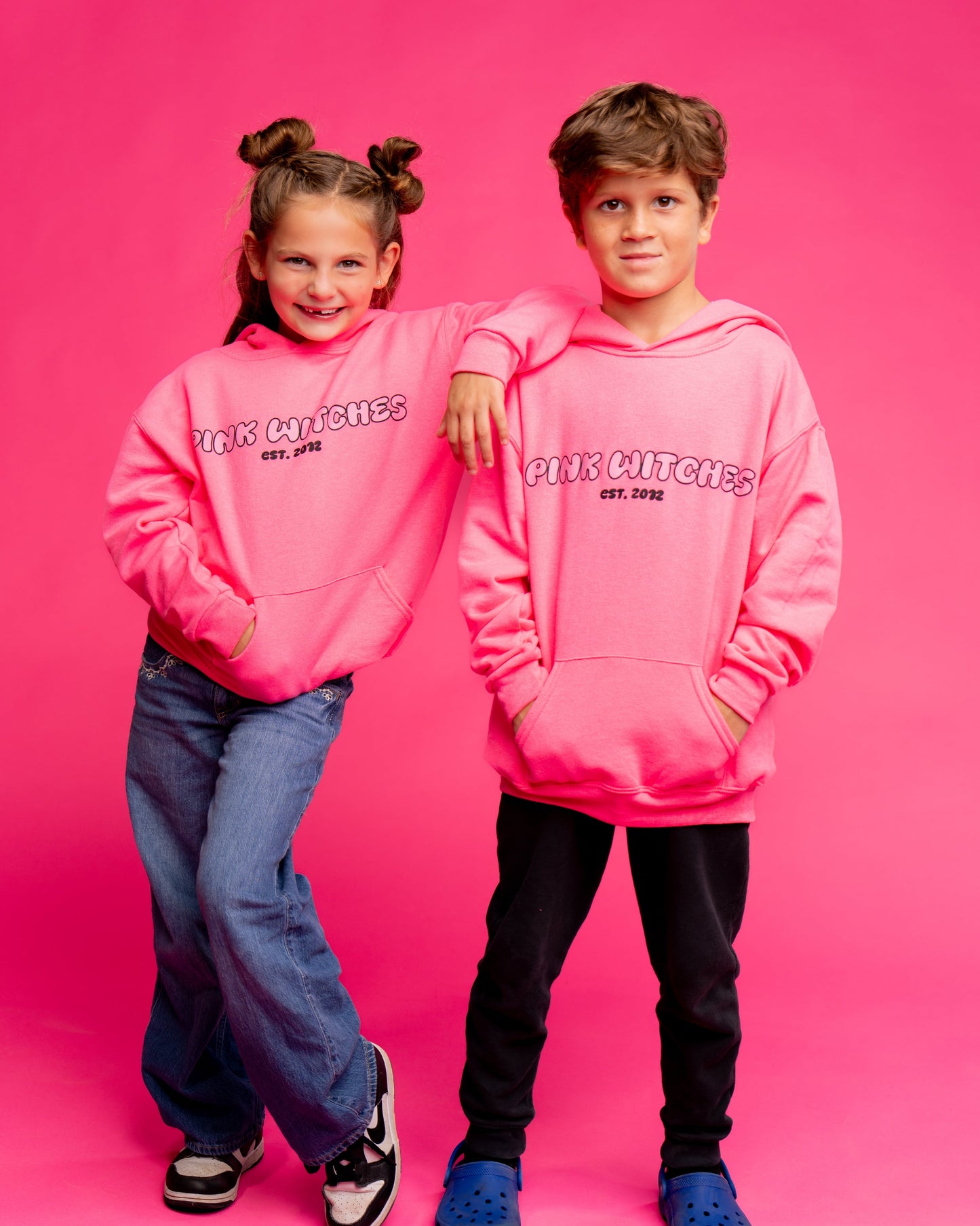 Kids Pink Witches Feel Good Hoodie