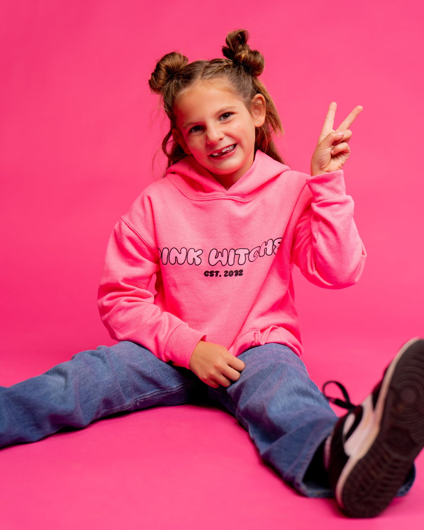 Kids Pink Witches Feel Good Hoodie