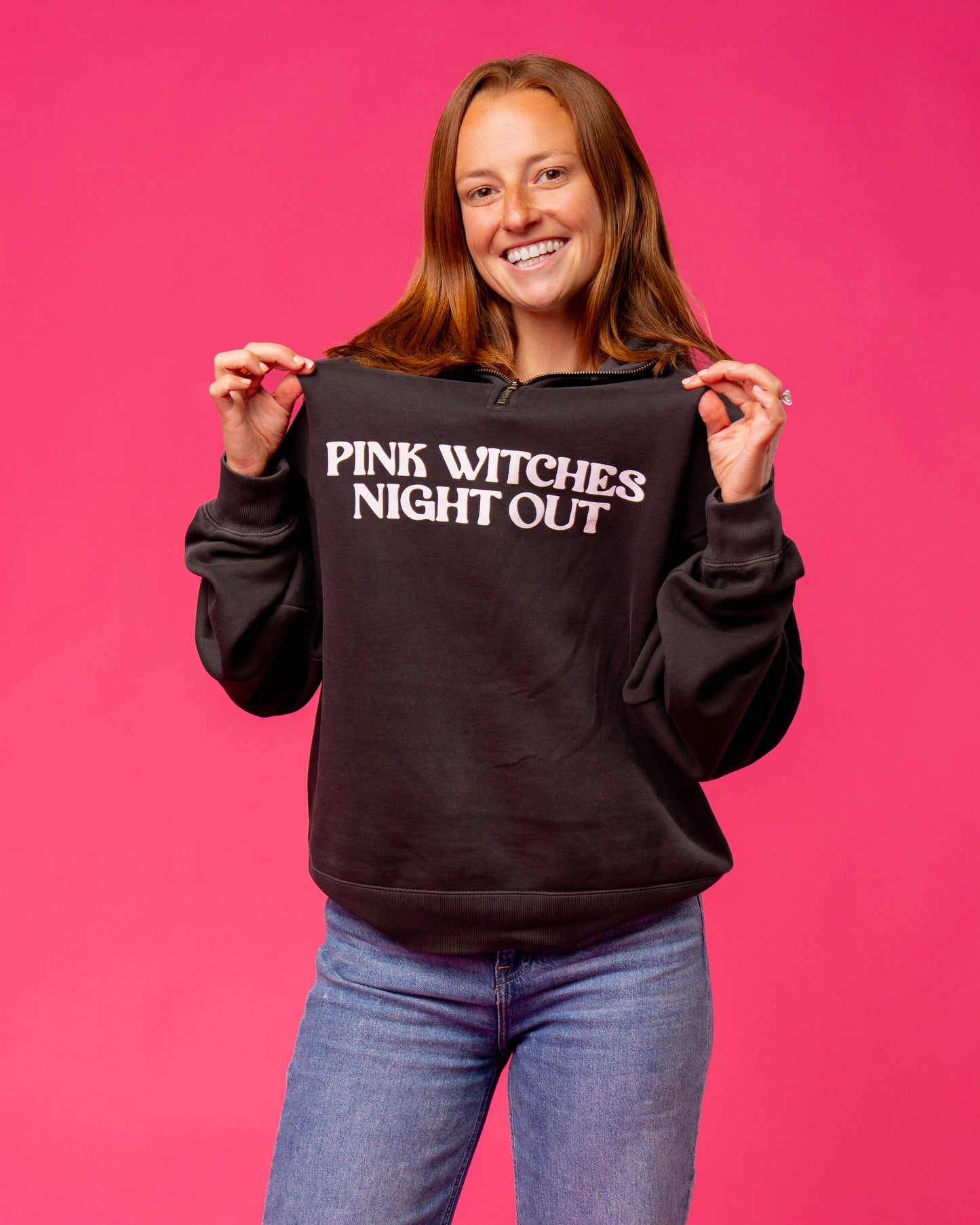 Pink Witches Relaxed Quarter Zip (UNISEX)